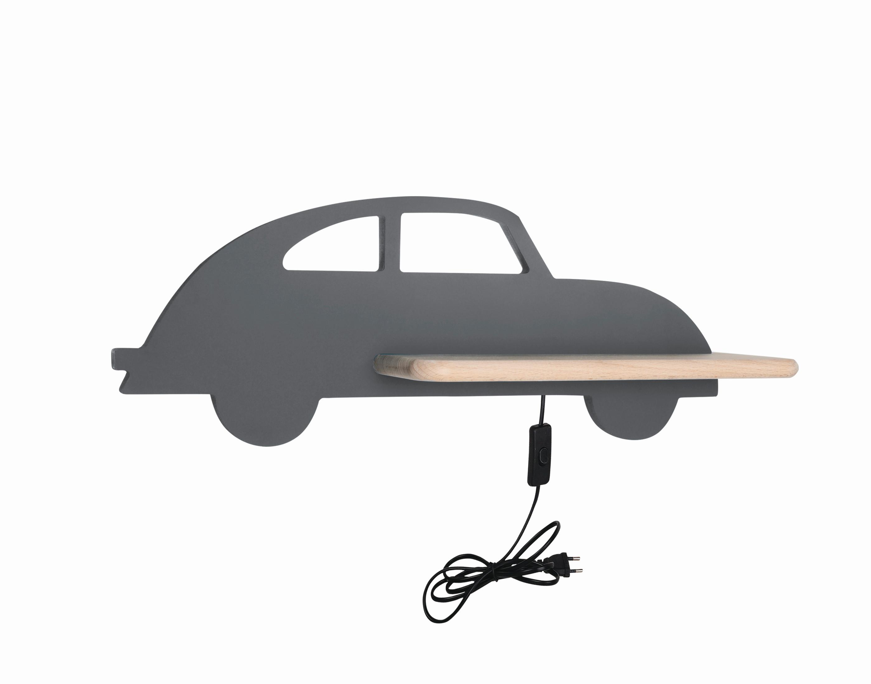 Kinderwandleuchte 21-85061 Car - Grau, Basics, Holz/Holzwerkstoff (43/12/15cm)