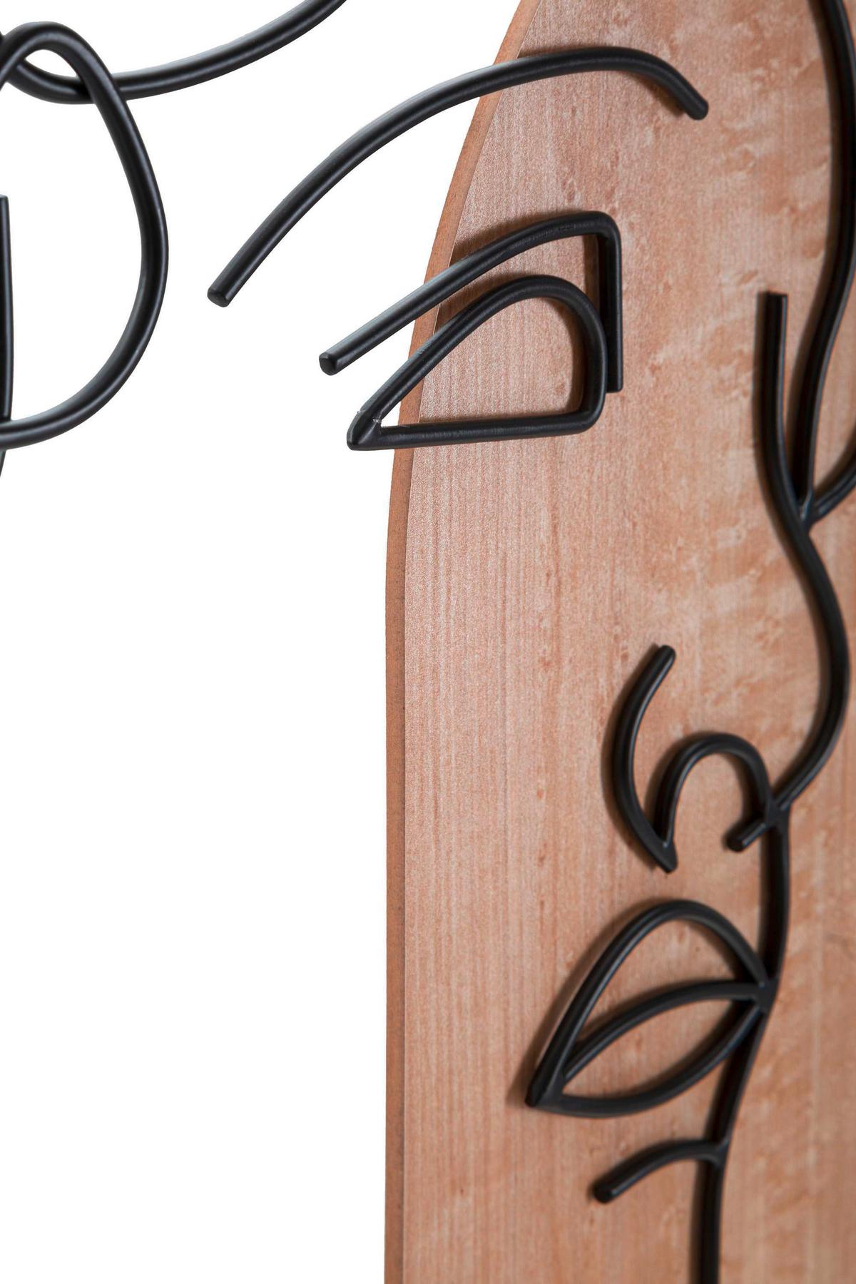 Wanddeko David B Naturfarbe/schwarz/weiß B:55cm - Basics, Holzwerkstoff (55/80/2cm)