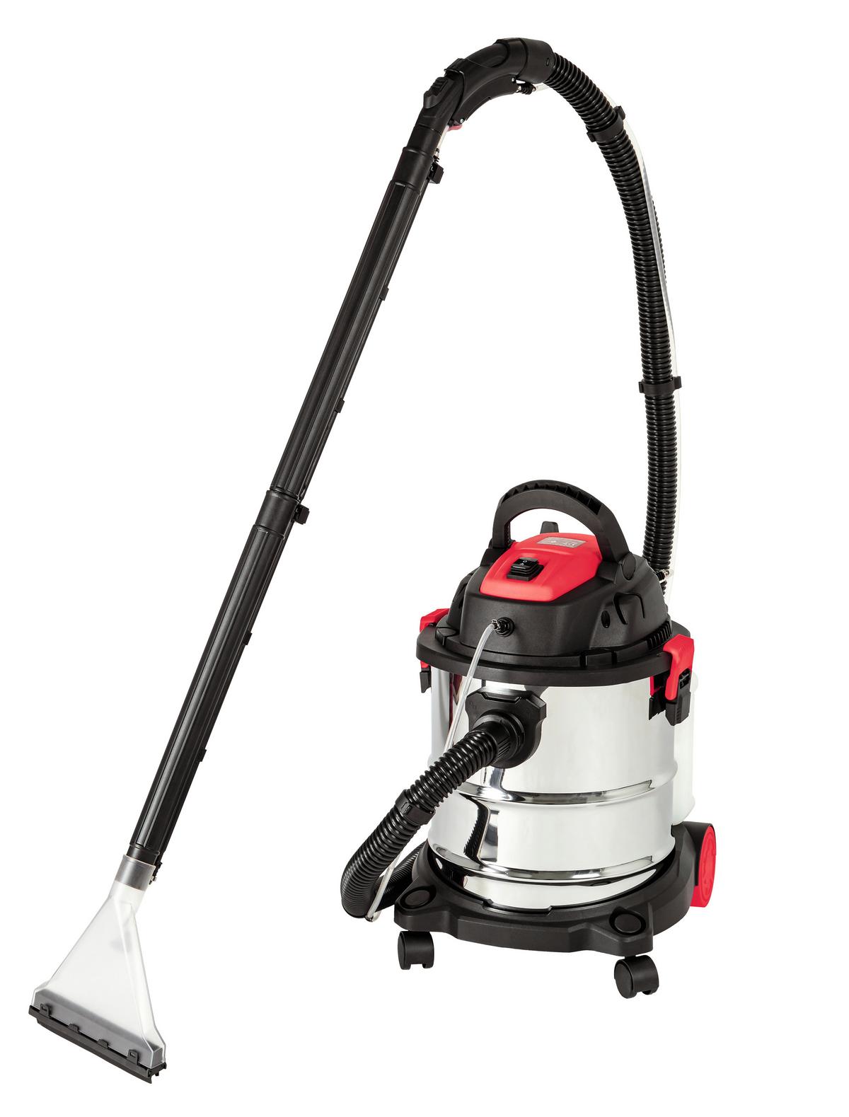 Waschsauger 2 In 1 20 L Mit Tragegriff + Rollen - Rot/Schwarz, Basics, Kunststoff/Metall (39/34/46cm)