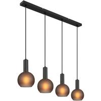 Hängeleuchte Lotti - Schwarz/Grau, KONVENTIONELL, Glas/Metall (90/15/120cm) - James Wood