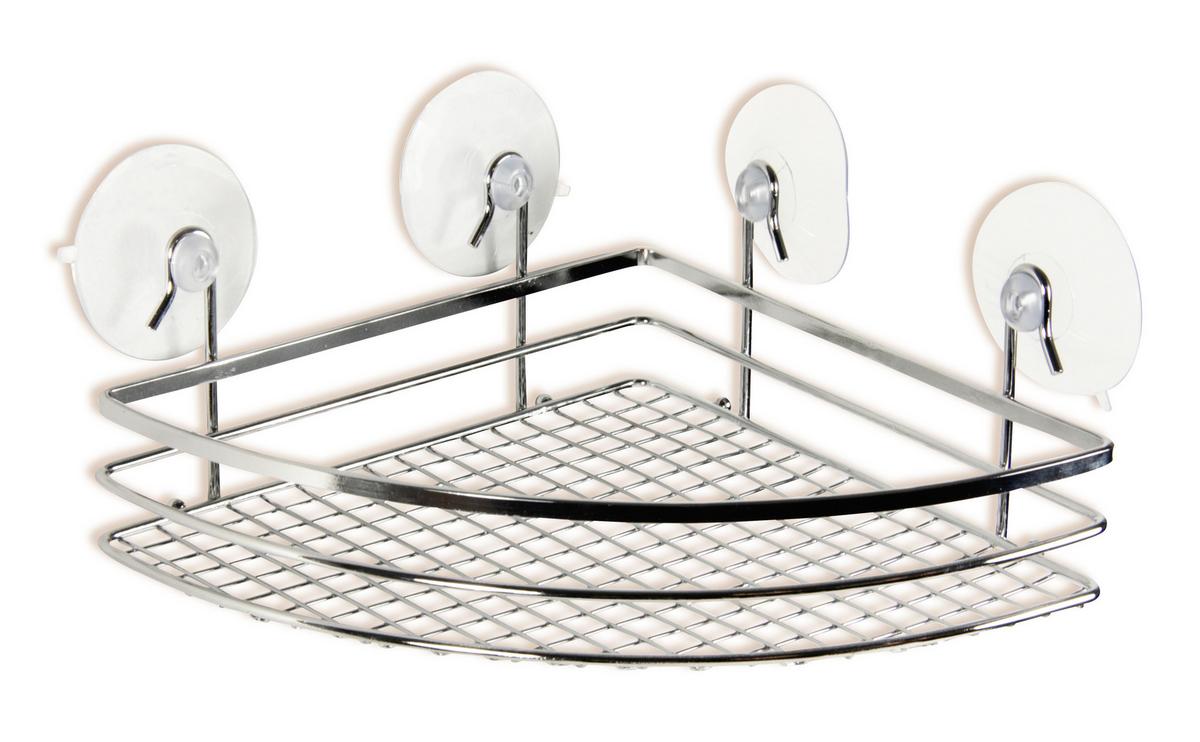 Duschregal 1 Ablage Abgerundet 20x8,5cm Milano - Silberfarben, KONVENTIONELL, Metall (20/8,5/20cm) - Ondega