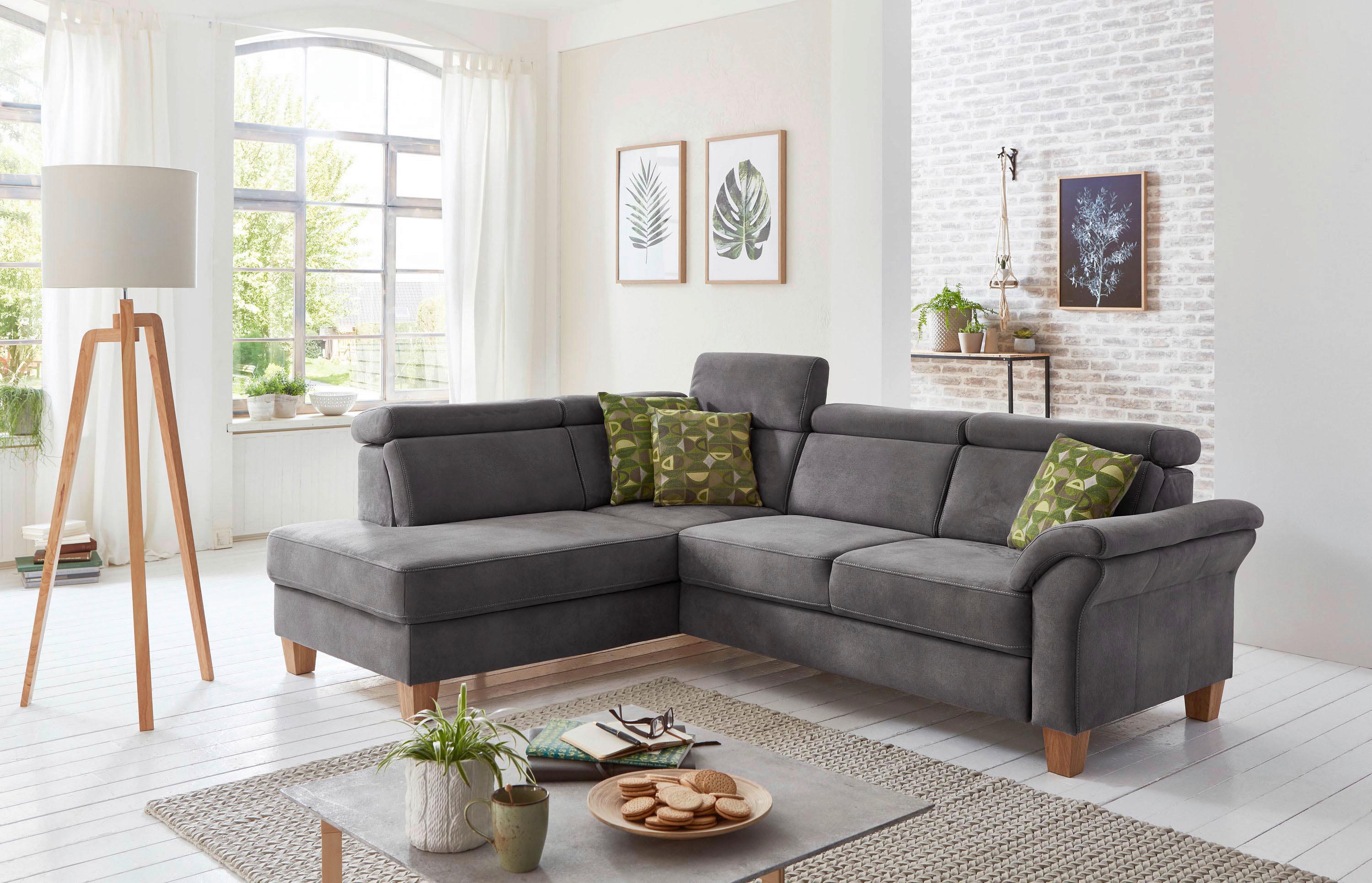 Ecksofa Arngast anthrazit mit Bettkasten 194x245 cm - Eichefarben/Beige, KONVENTIONELL, Textil (194/245cm) - Sit & More
