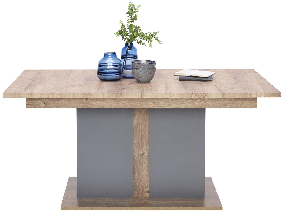 Esstisch Manhattan 160x90cm Eiche Dekor/graphitfarben - Eichefarben/Graphitfarben, MODERN, Holzwerkstoff (160/90/76cm) - Livetastic