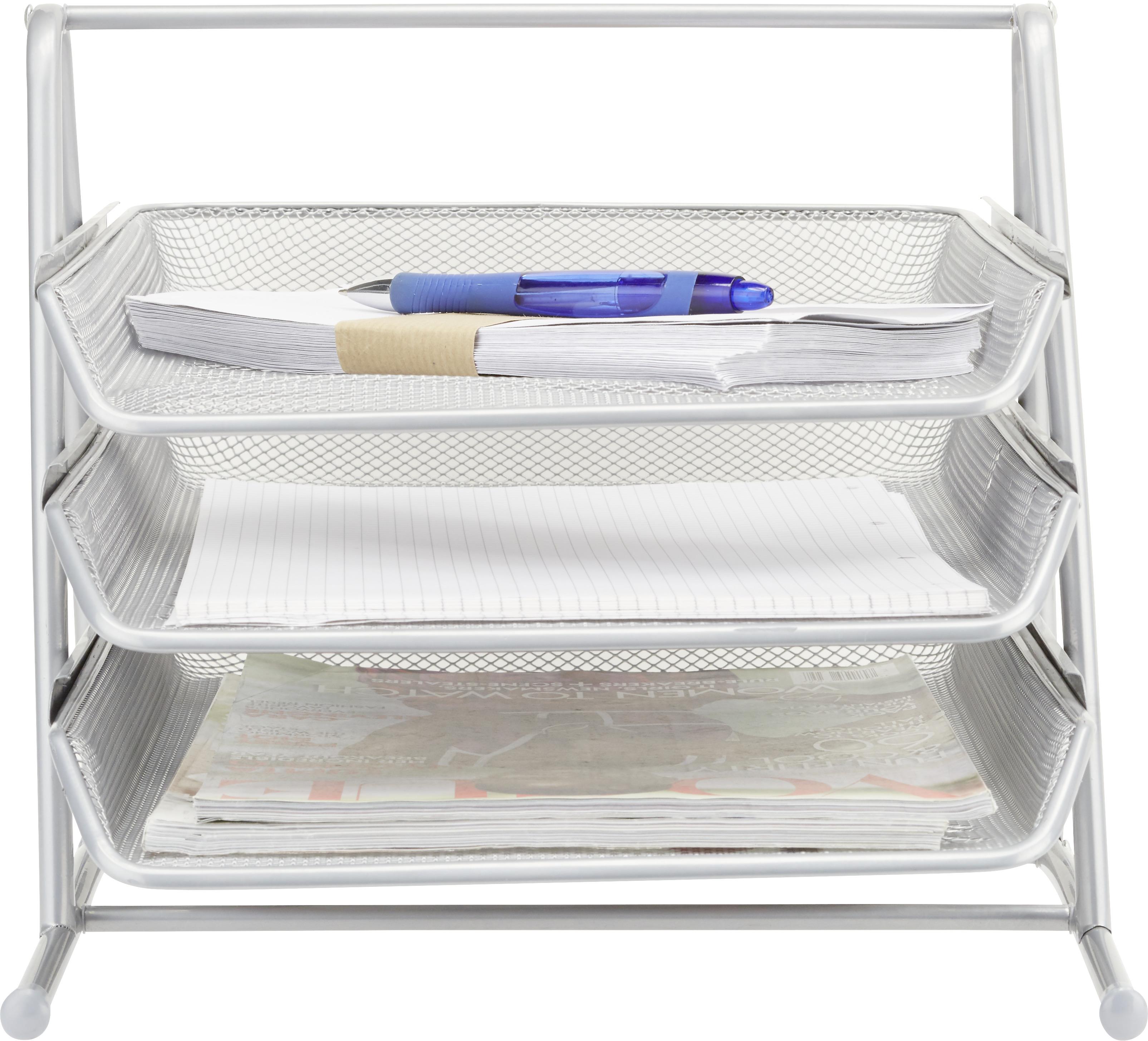 Pořadač Na Dopisy Mesh - barvy stříbra, kov (35/27,5/29,5cm) - Homezone