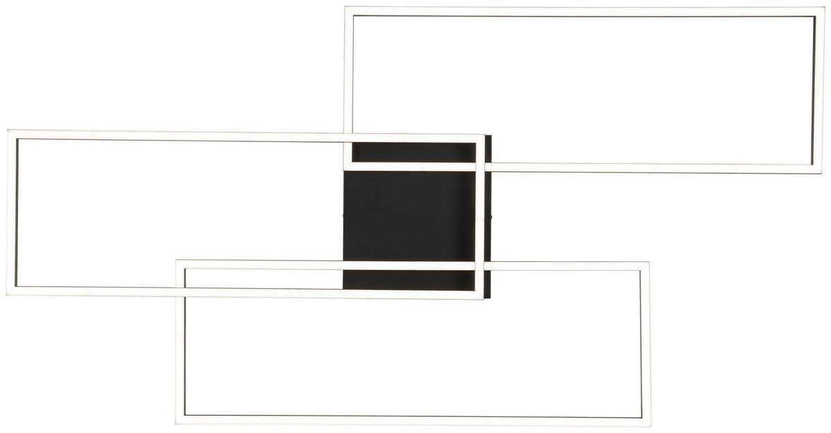 LED-Deckenleuchte Hava L: 108 cm - Schwarz, Design, Kunststoff/Metall (108/56/7,5cm) - Luca Bessoni