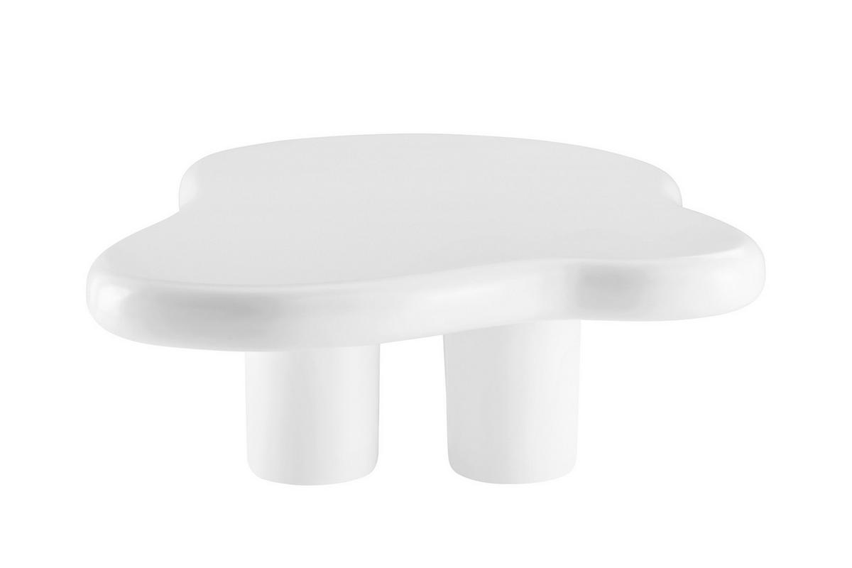 Couchtisch Weiß B: 89 Cm - Weiß, Design, Kunststoff (123/89/35cm) - Livetastic