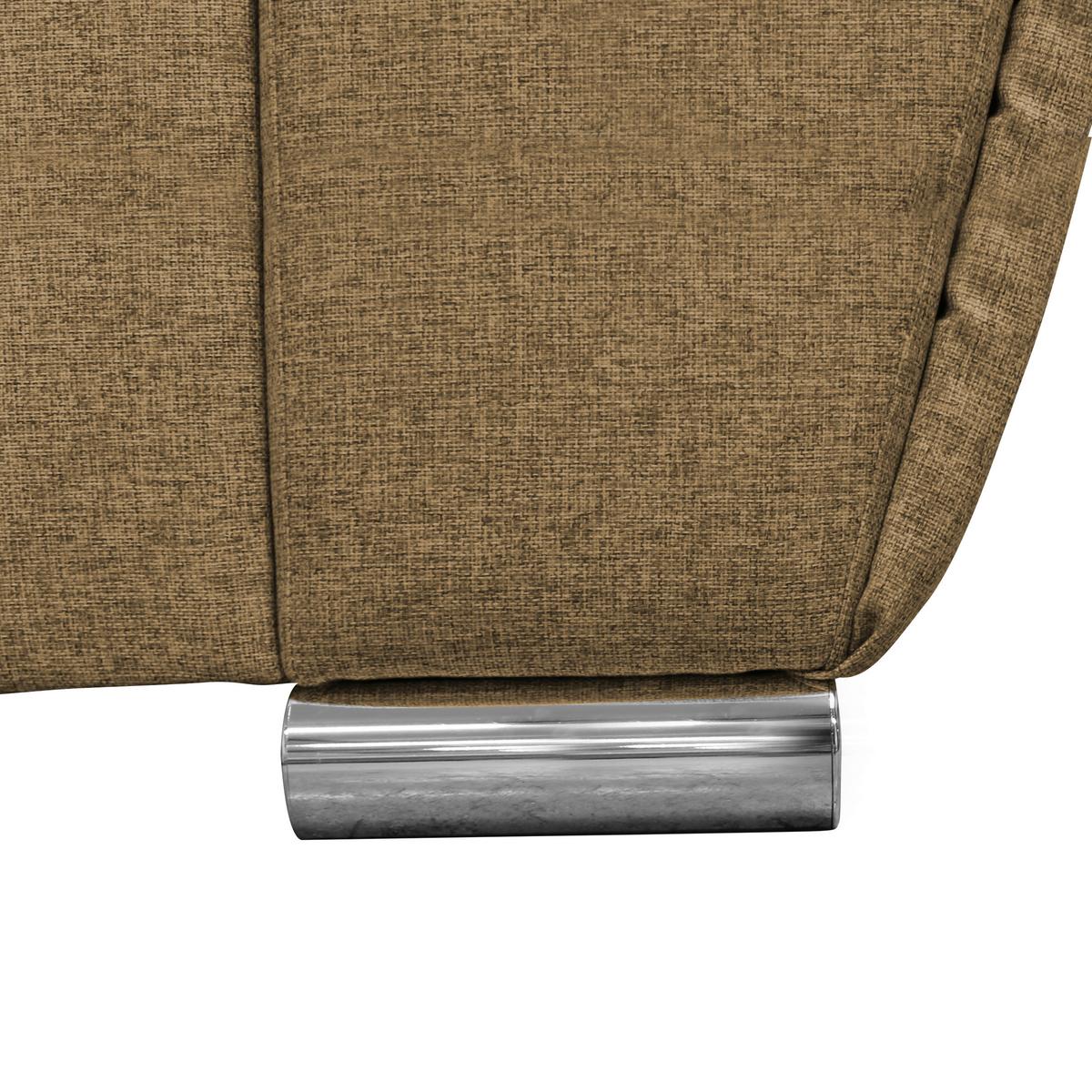 Ecksofa Delux Gelb Mit Schlaffunktion Ottomane Links - Gelb/Silberfarben, Design, Textil (266/266cm) - Livetastic