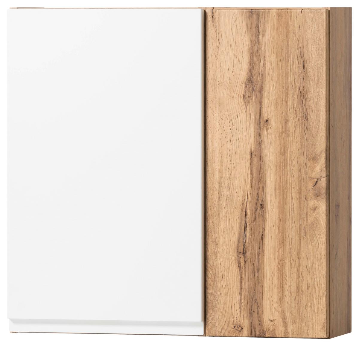 Hängeschrank Varese B: 65 cm Wotaneiche Dekor/Weiß - Eiche Wotan/Weiß, MODERN, Holzwerkstoff (65/64/20cm) - Held
