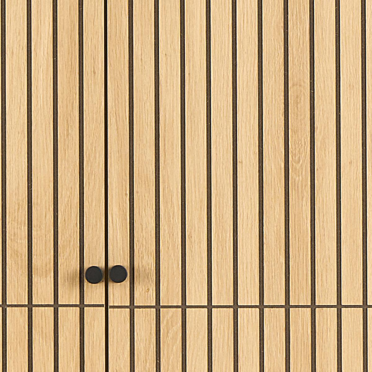 ŠATNÍ SKŘÍŇ S OTOČNÝMI DVEŘMI ALBANY - černá/přírodní barvy, Design, kov/dřevo (99/200/60cm)