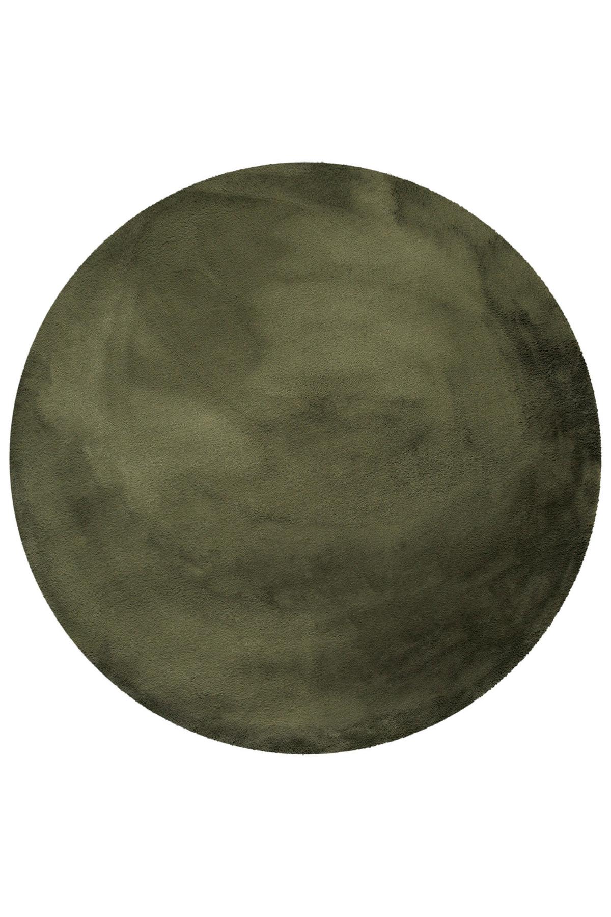 Hochflorteppich Alice Olivgrün Ø: 100 Cm - Olivgrün, KONVENTIONELL, Textil (100/100cm) - Esprit