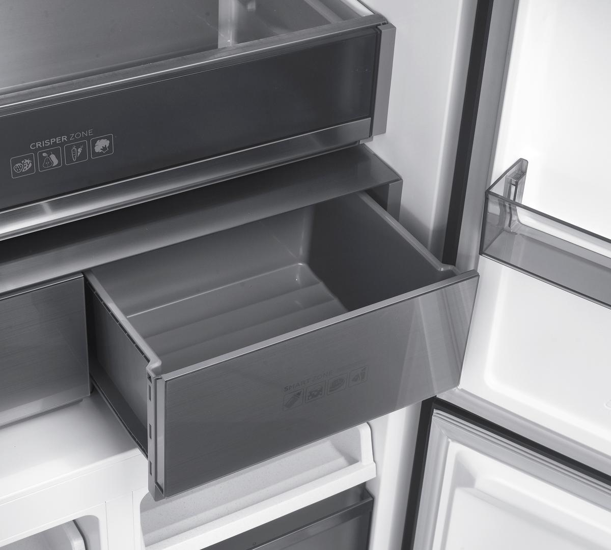 Side-By-Side Msi 500 Edelstahlfarben, - Edelstahlfarben, Basics, Glas/Kunststoff (90,5/190,2/59,7cm) - CEEM