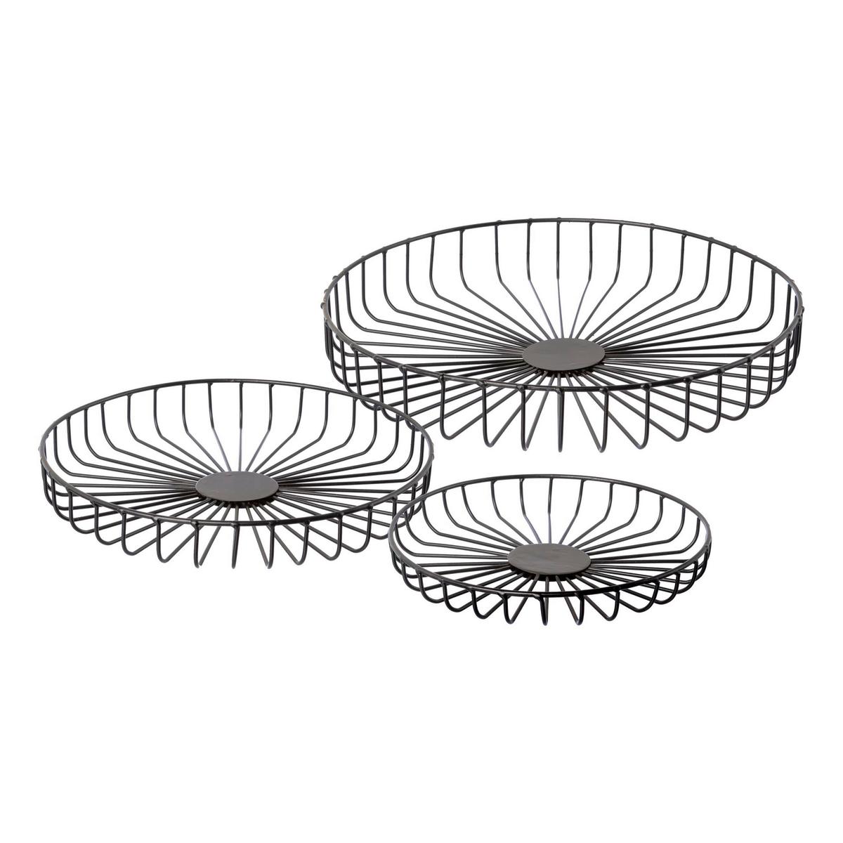 Dekorační miska Petra, Ø: 34cm - černá, Basics, kov (34/6cm) - Modern Living
