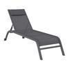 Sonnenliege Olivia Metall/textil Mit Rollen - Grau, MODERN, Textil/Metall (198/62/34-87cm) - Luca Bessoni