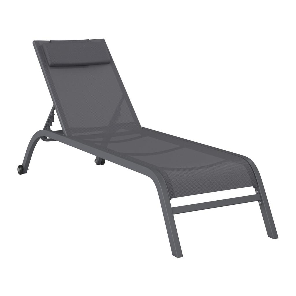 Sonnenliege Olivia Metall/Textil mit Rollen