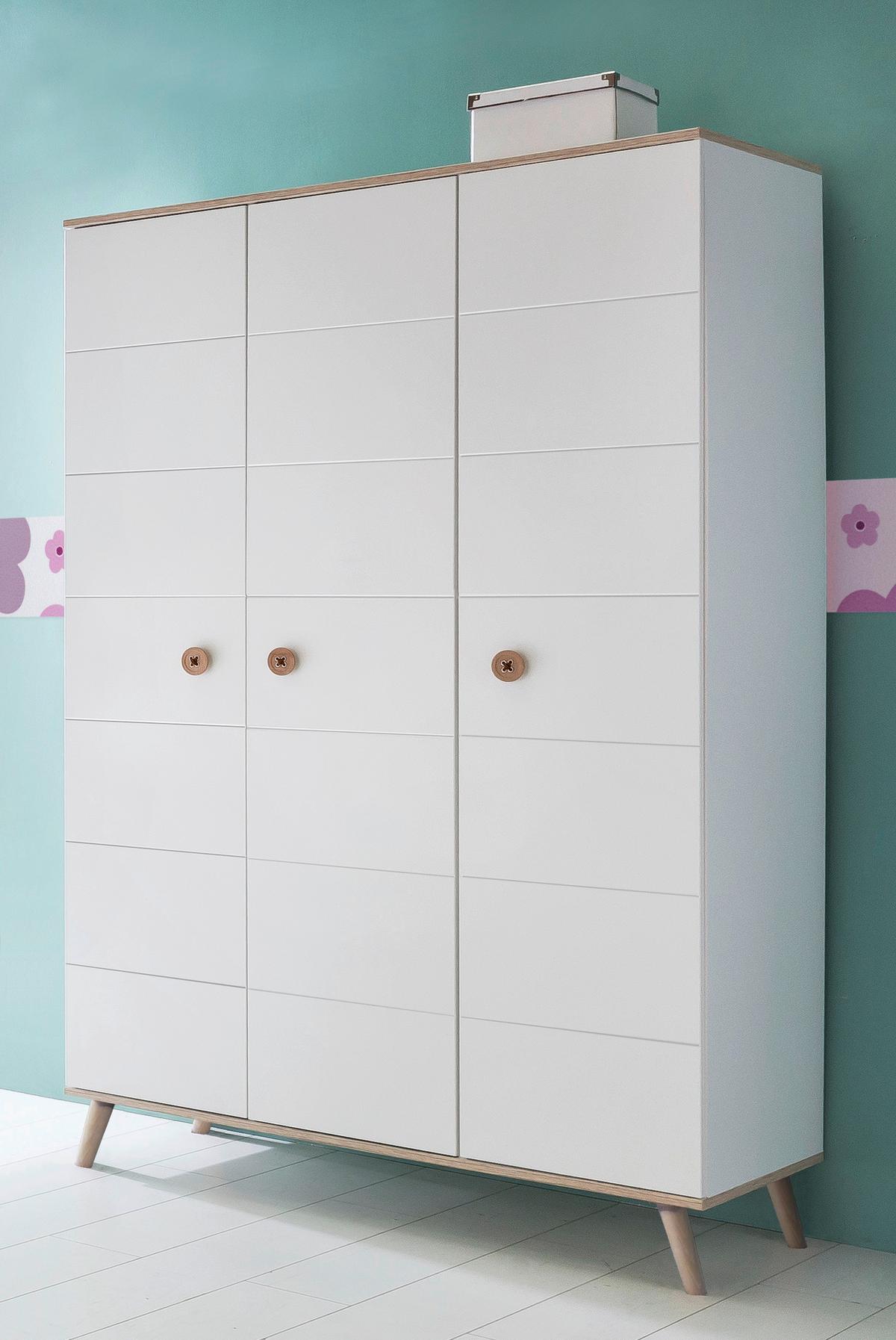 Nyílóajtós Szekrény Billund 125/202 Cm - tölgyfa/fehér, Modern, faalapú anyag/fa (125/202/55cm) - MID.YOU