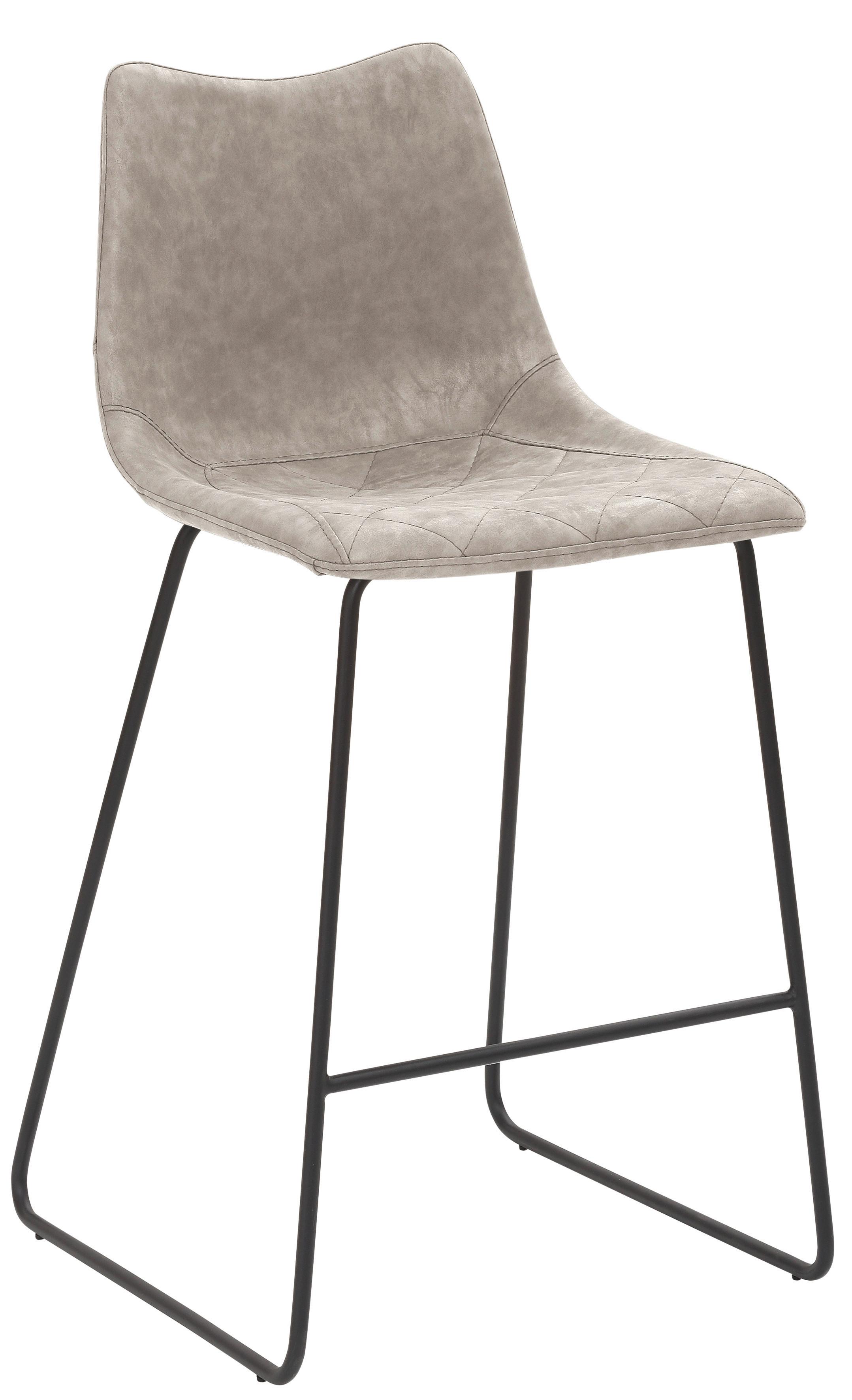 Tresenstuhl My Solo - Hellgrau/Schwarz, KONVENTIONELL, Textil/Metall (49/99/51cm) - Livetastic