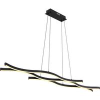 LED závesné svietidlo Relo - čierna/opálová, Modern, kov/plast (107,6/18/120cm) - Mömax