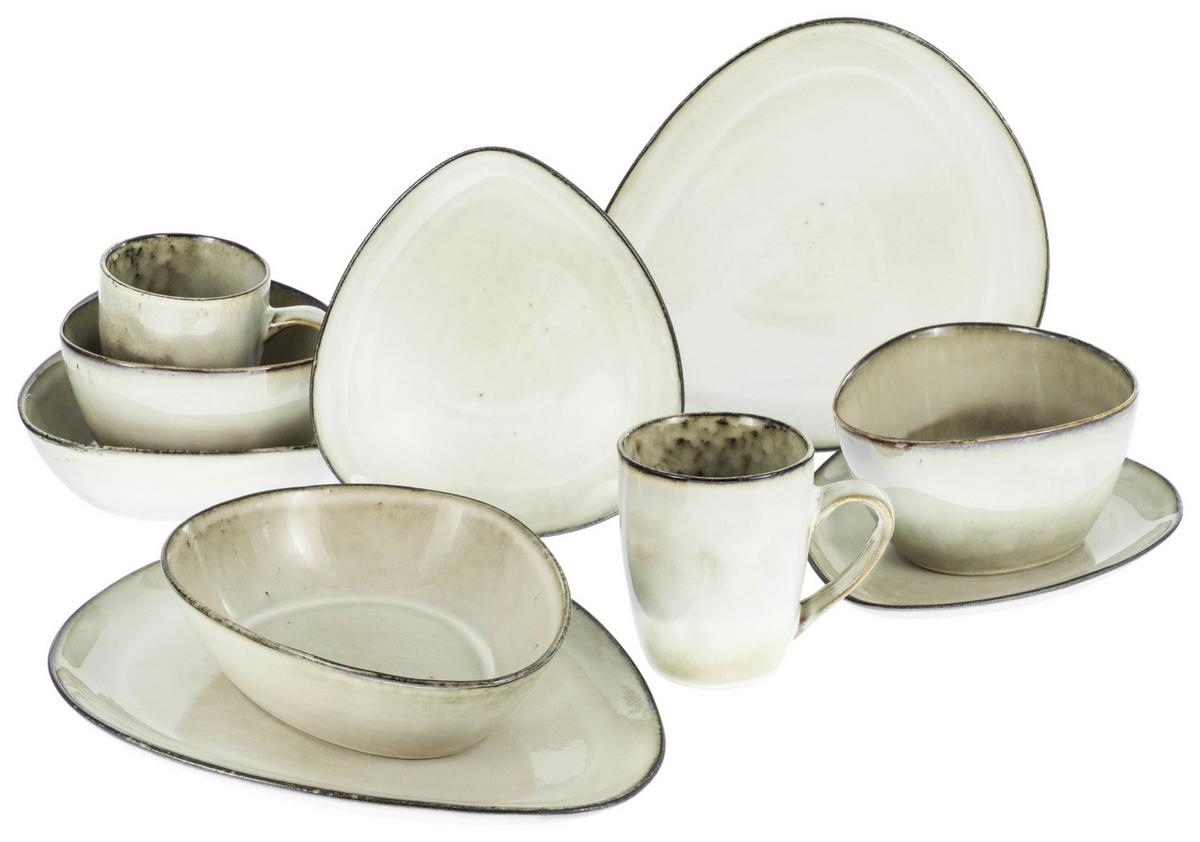 Kombiservice Cloudy Sand 2 Personen Geschirr Set - Sandfarben, Trend, Keramik - Creatable