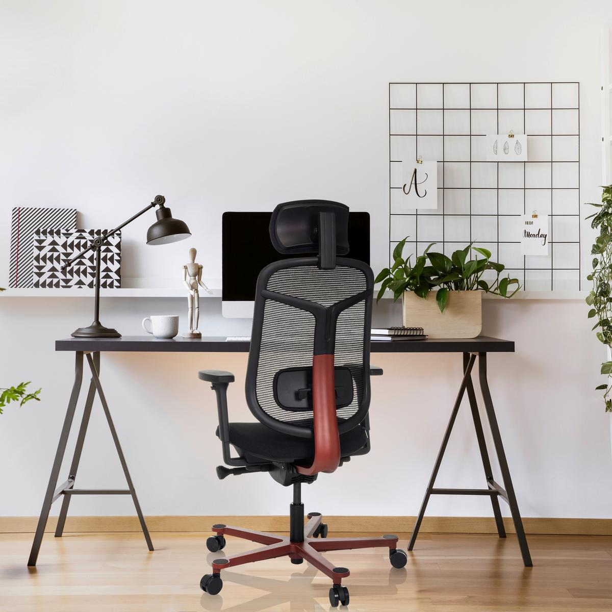Drehstuhl Bicolore High Schwarz/Rot B: 66 cm - Rot/Schwarz, MODERN, Kunststoff/Textil (66/118 - 136/60cm) - MID.YOU