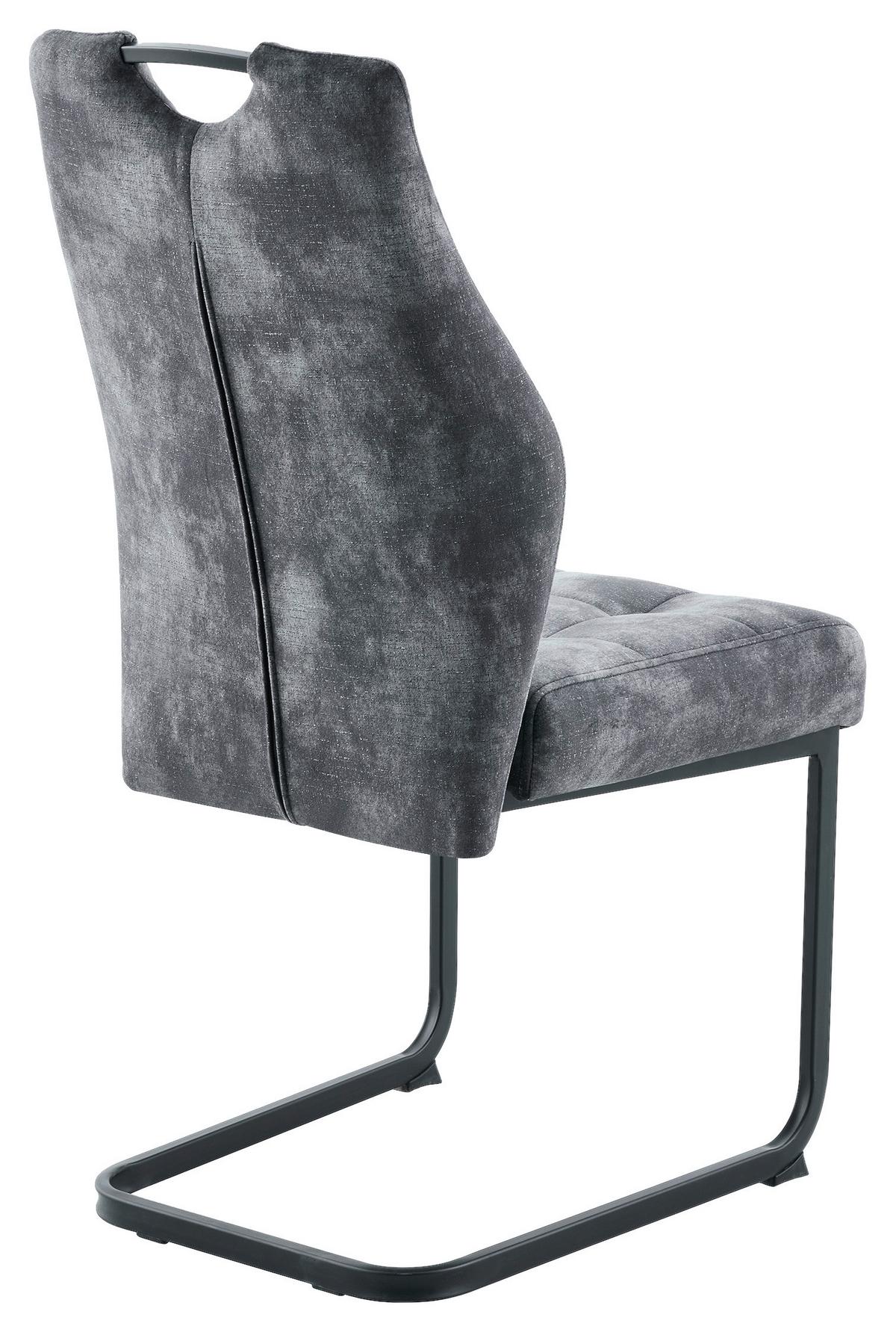 Szánkótalpas Szék Emília - fekete/antracit, Konventionell, textil/fém (43/95/61cm)