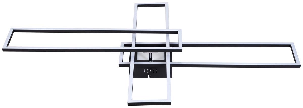 LED-Deckenleuchte Layla L: 99 cm 3-Fach Schaltbar - Opal/Schwarz, MODERN, Kunststoff/Metall (99/60/11,5cm) - Luca Bessoni