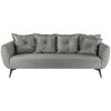 3-Sitzer-Sofa Baggio Grau B: 236 cm - Schwarz/Grau, MODERN, Textil (236/94/103cm) - Livetastic