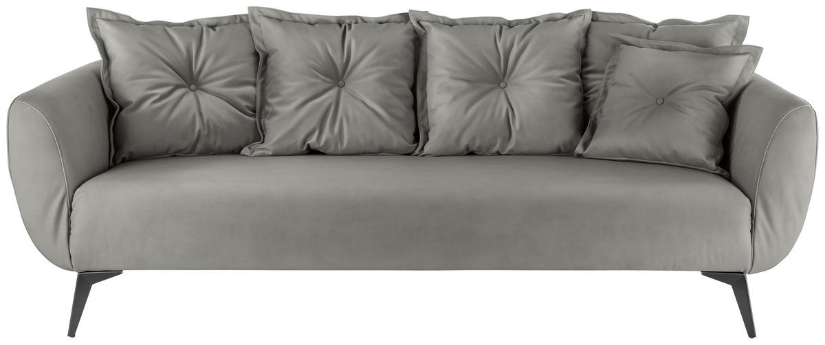 3-Sitzer-Sofa Baggio Grau B: 236 cm - Schwarz/Grau, MODERN, Textil (236/94/103cm) - Livetastic