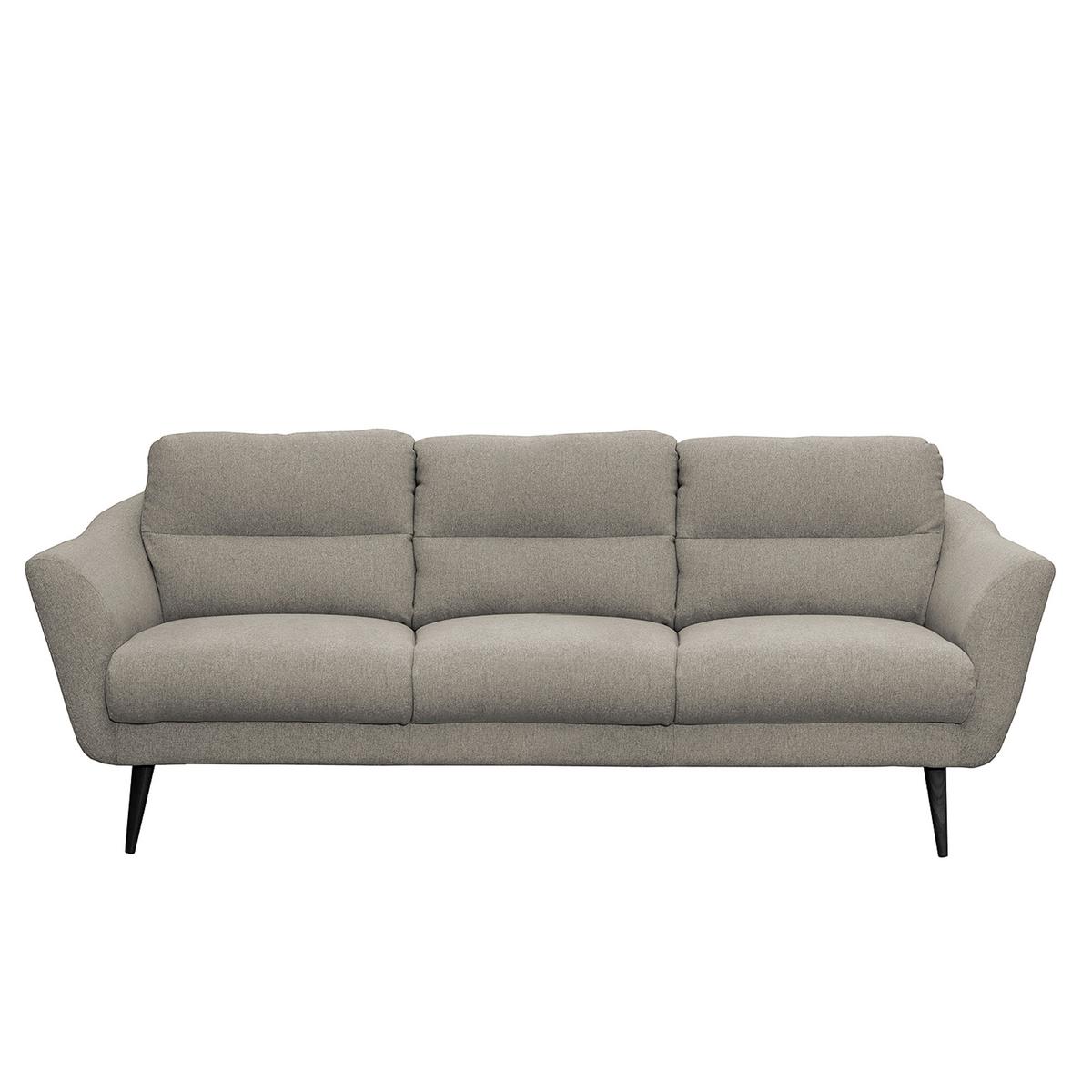 3-Sitzer-Sofa Tromso Grau B: 209 cm - Schwarz/Grau, Design, Textil (209/87/88cm) - Livetastic