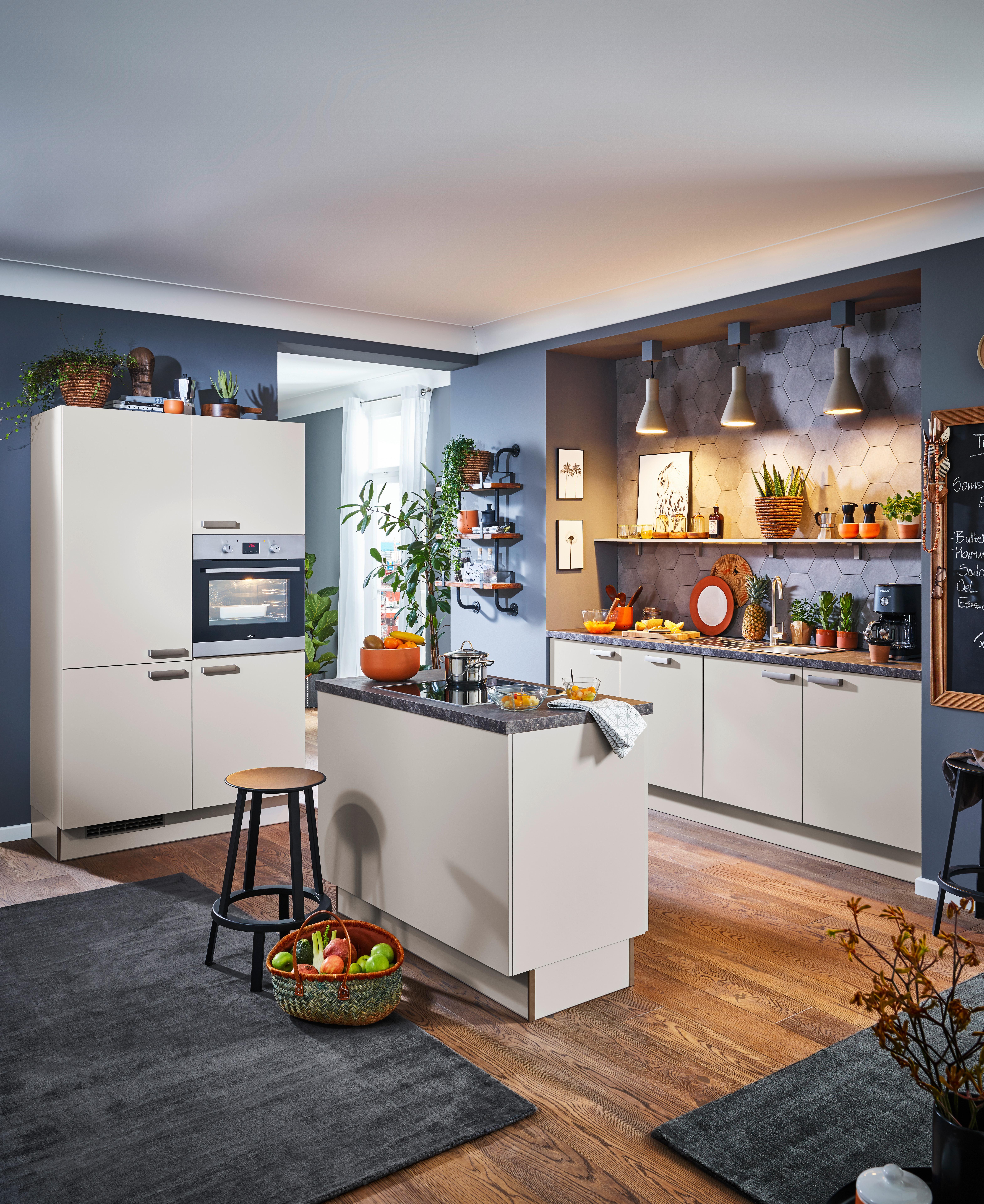 VESTAVNÁ KUCHYŇ PN80 - šedá/kašmírová, Moderní, kov/kompozitní dřevo (2x 120/240cm) - Pino