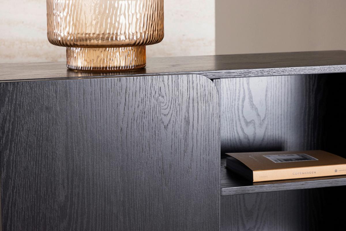 Kommode Tyresö Schwarz B: 80cm - Schwarz, MODERN, Holz (80/110/30cm) - Livetastic