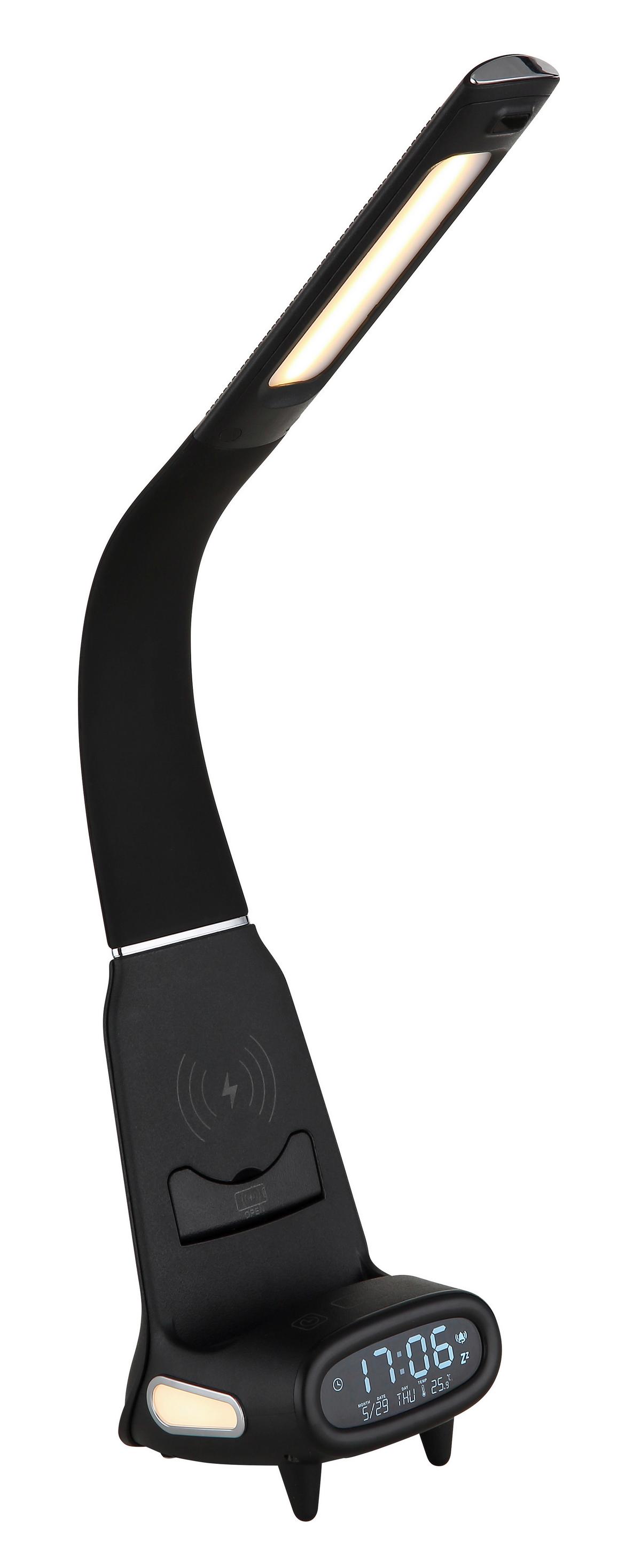 Led-tischleuchte Touchdimmer - Chromfarben/Schwarz, Design, Kunststoff (25/10/50cm) - Globo