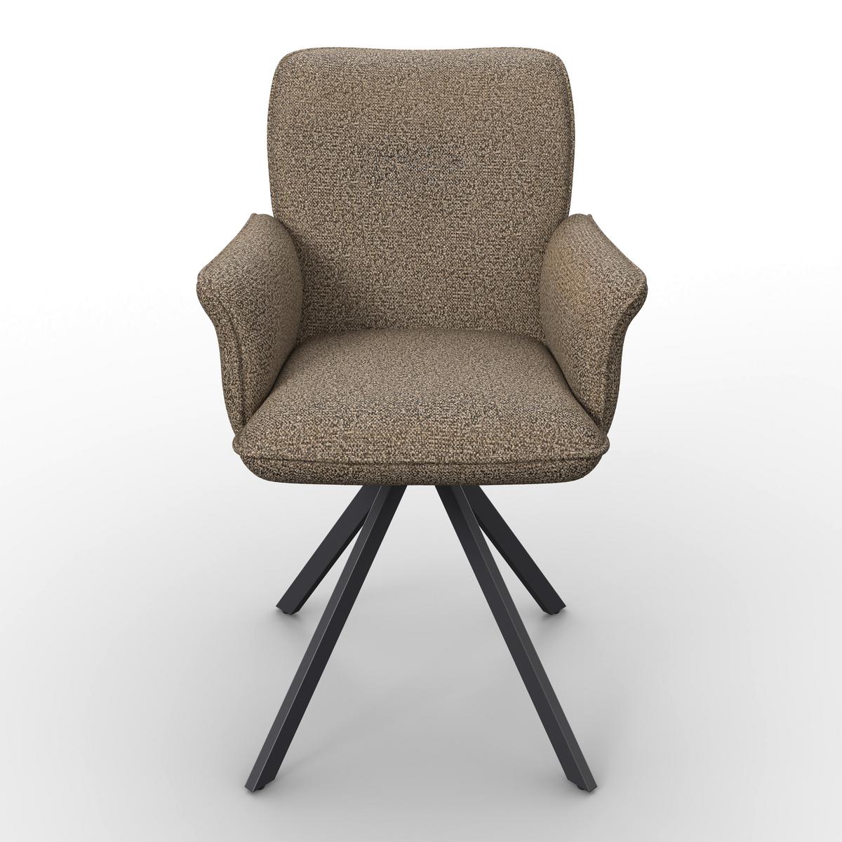 ŽIDLE S PODRUČKAMI TESS - černá/hnědá, Moderní, kov/dřevo (64/90/63cm) - Bessagi Home