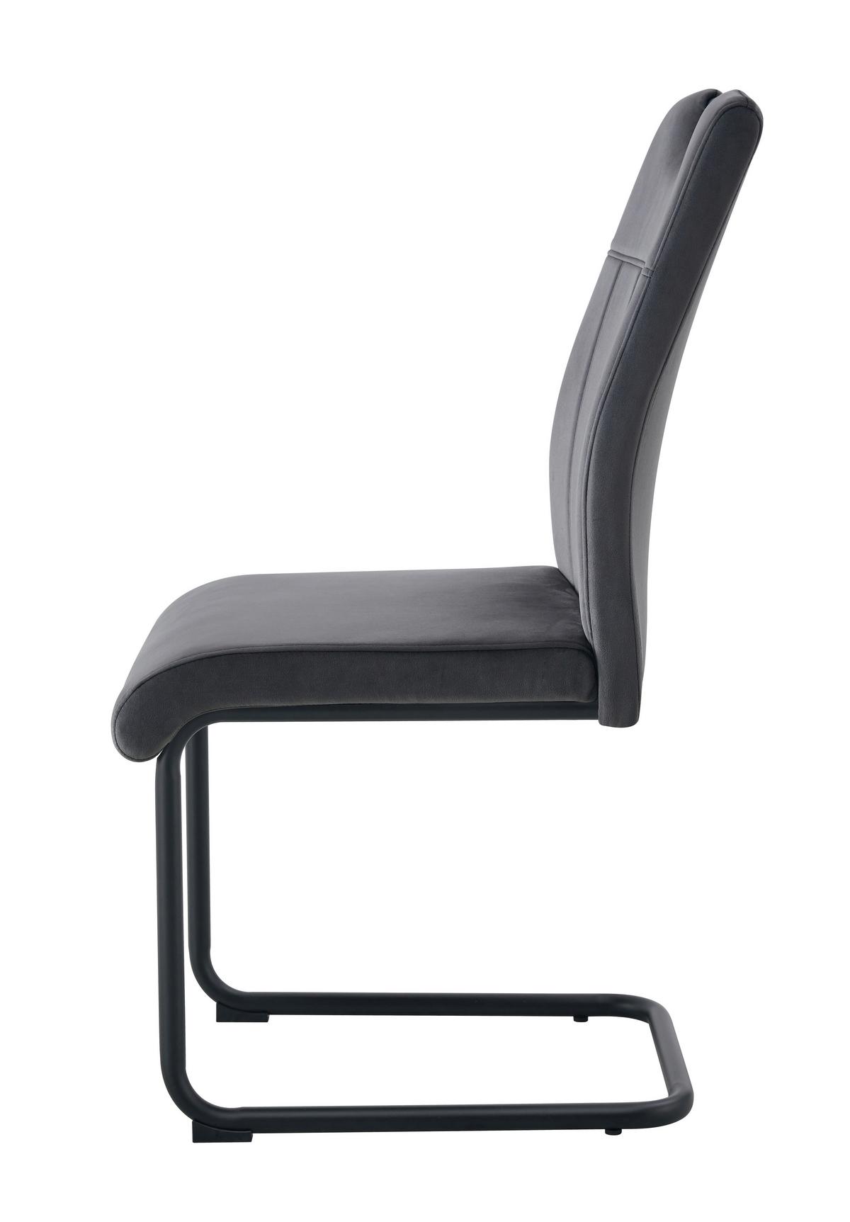 Schwingstuhl-Set Lisa Anthrazit B: 43 cm - Anthrazit/Schwarz, MODERN, Textil/Metall (43/98/61cm) - MID.YOU