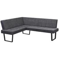 Eckbank Pag - Schwarz/Grau, KONVENTIONELL, Textil/Metall (160/200cm) - MID.YOU