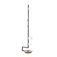 Stehleuchte Birds Schwarz Goldfarben B: 44 cm - Goldfarben/Schwarz, Design, Glas/Metall (30/44/160cm) - Ideal Lux