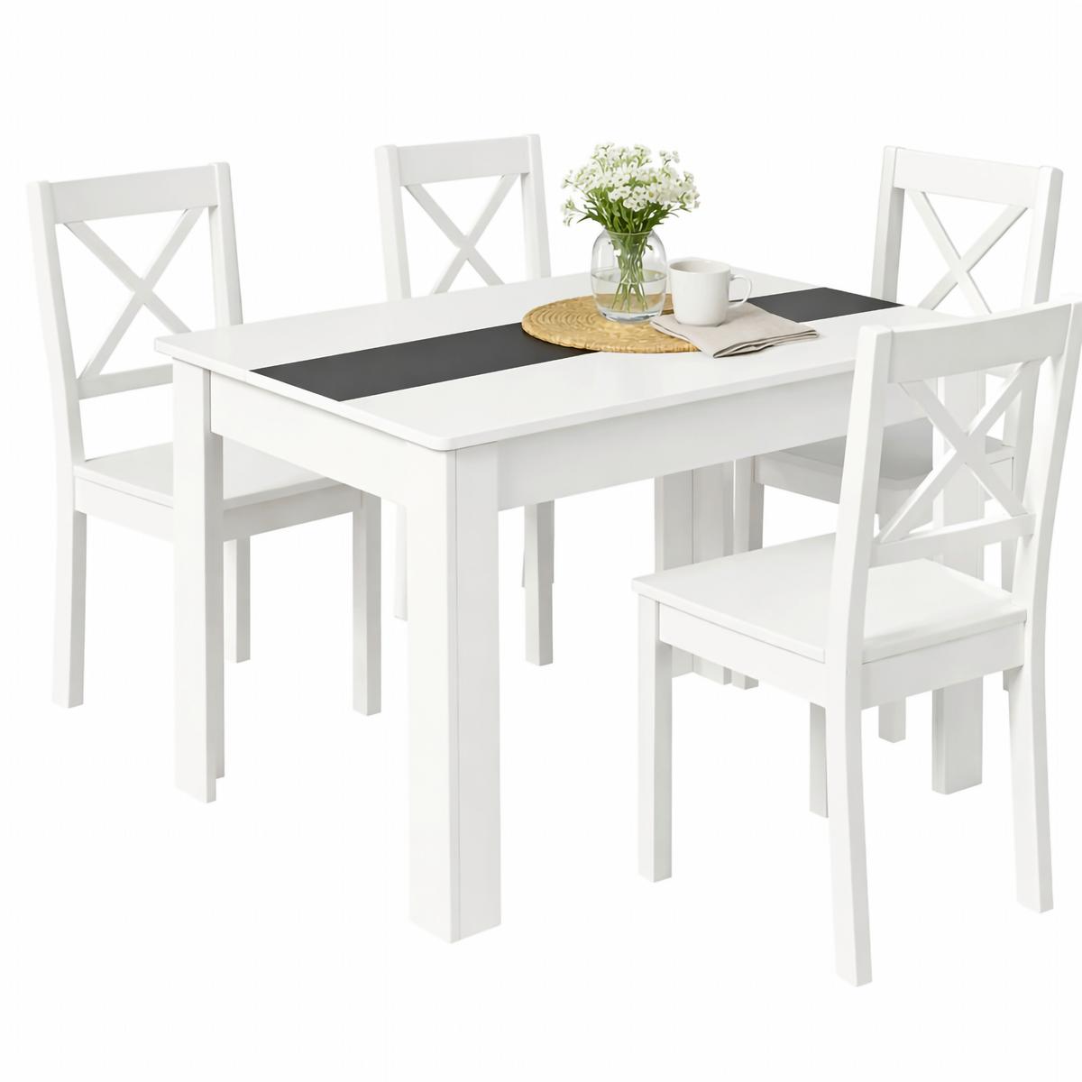 Esstisch Disalo Anthrazit/Weiß L: 115cm - Anthrazit/Weiß, MODERN, Holzwerkstoff (115/80/75cm) - MID.YOU