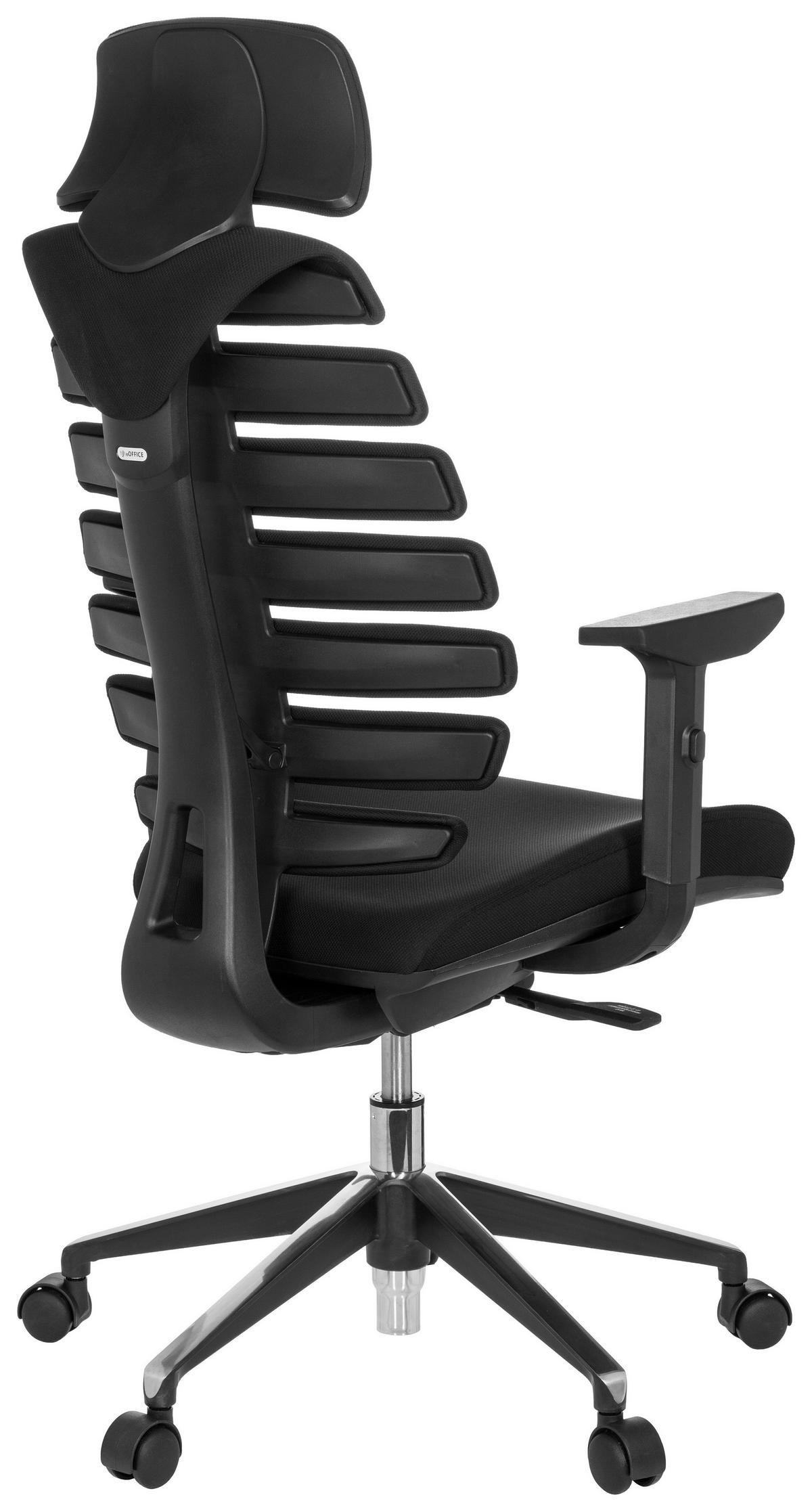 Drehstuhl Ergo Line II Pro Schwarz - Alufarben/Schwarz, MODERN, Kunststoff/Textil (65/131/53cm) - MID.YOU