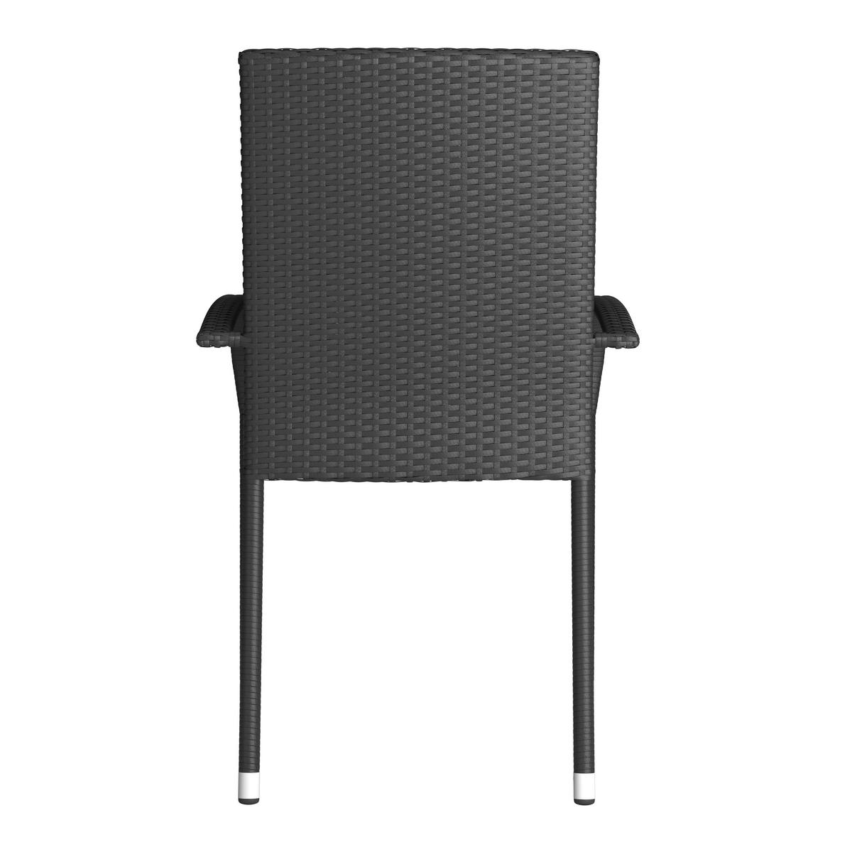 Gartensessel Elisa - Schwarz, MODERN, Kunststoff/Metall (55/45/47cm) - Beldano