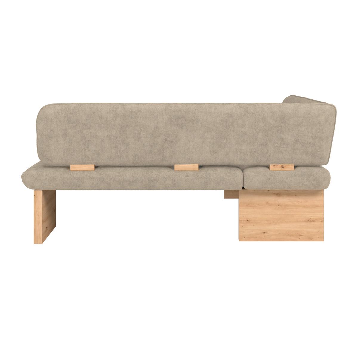 Eckbank Beluna Ii Webstoff Beige, B: 170cm - Eichefarben, KONVENTIONELL, Holz/Textil (170/212cm) - James Wood