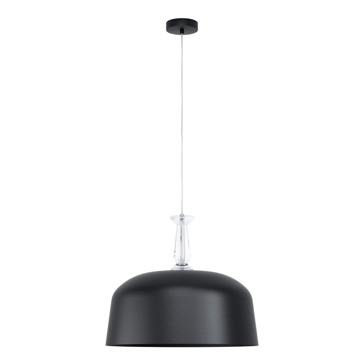 Hängeleuchte Monte Fuerte H: 110 cm 3-Flammig - Schwarz, KONVENTIONELL, Glas/Metall (48/110cm) - Eglo