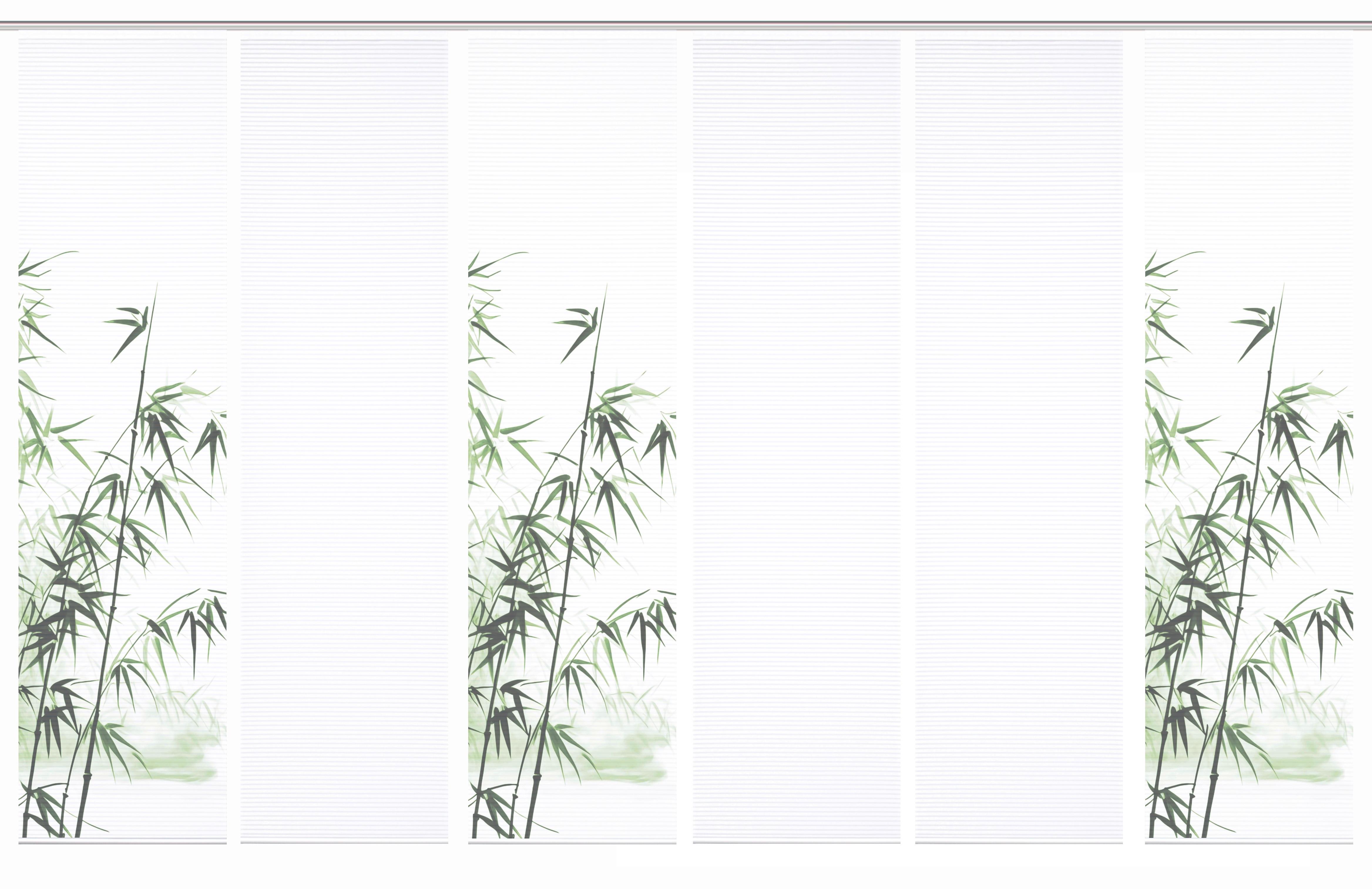 Flächenvorhang Rufus 6er Set - Weiß/Grün, Natur, Textil (60/245cm)