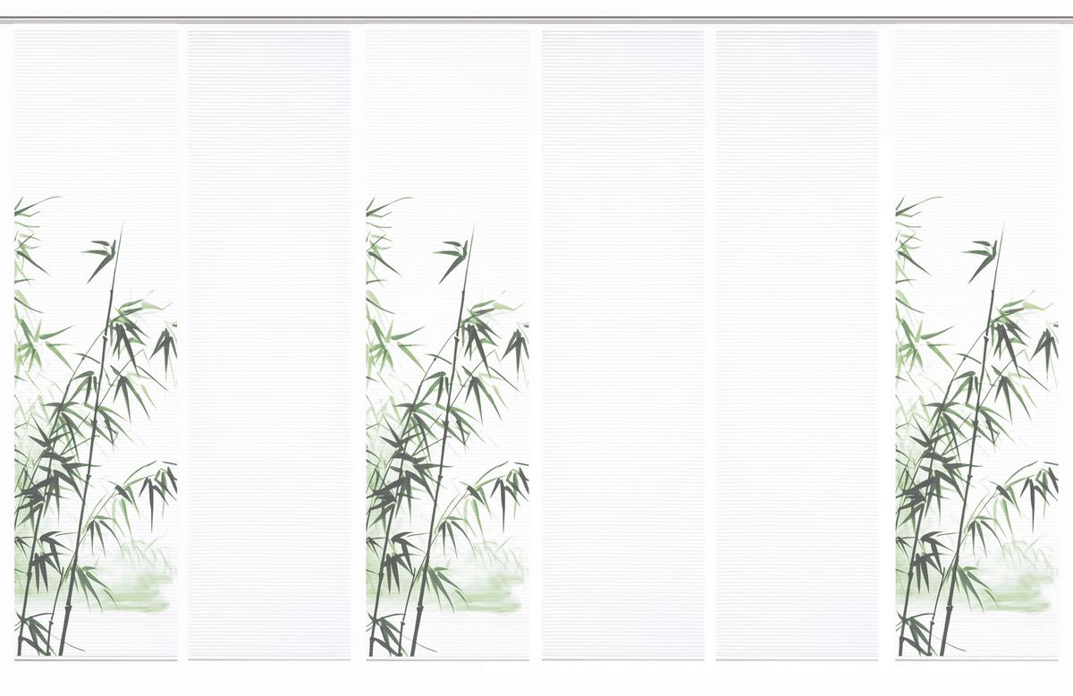 Flächenvorhang Rufus 6er Set - Weiß/Grün, Natur, Textil (60/245cm)