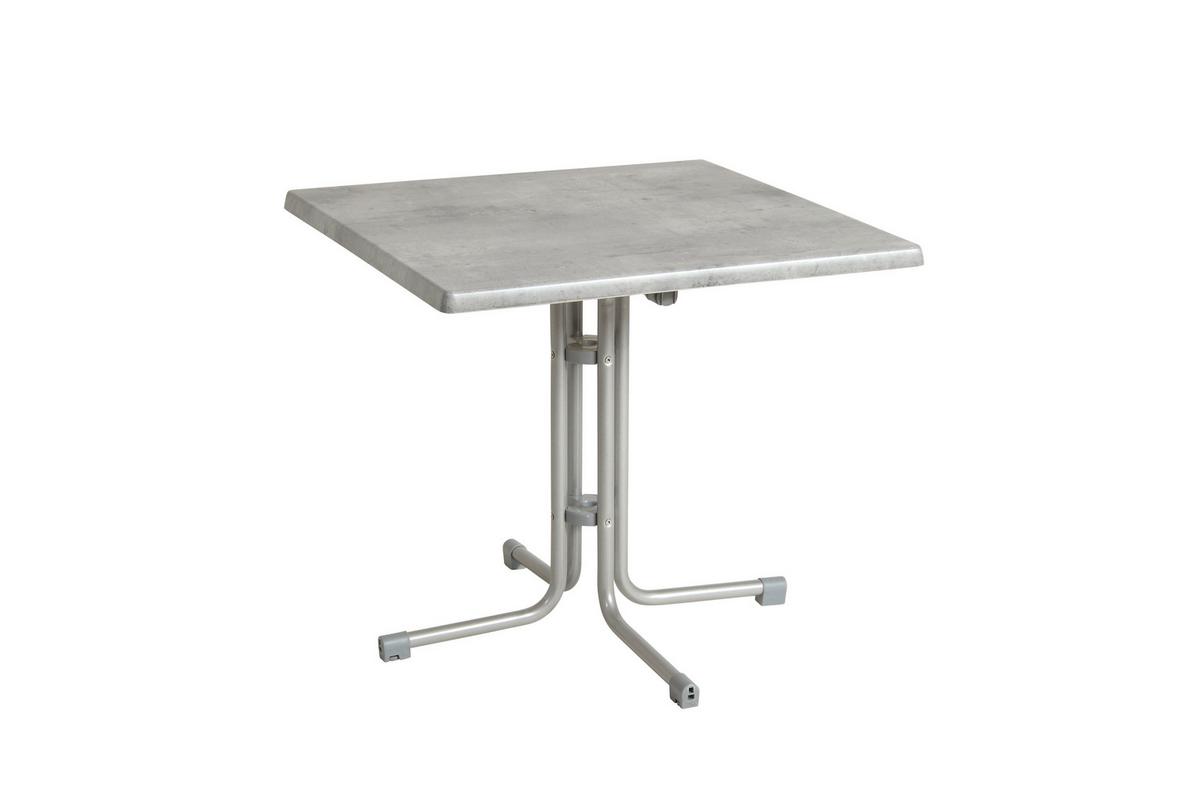 Gartentisch Klappbar Acamp Metall/Holzwerkstoff L: 70 cm - Platinfarben/Grau, Basics, Holzwerkstoff/Metall (70/70/72cm) - Gardenson