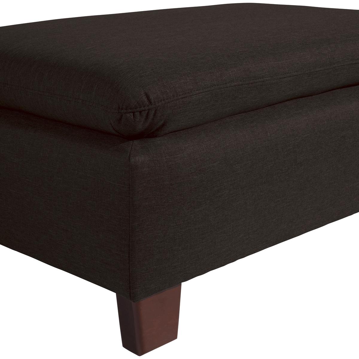 Polsterhocker Aaron Dunkelbraun H: 60 cm - Dunkelbraun/Nussbaumfarben, Design, Textil (90/60/43cm) - Max Winzer