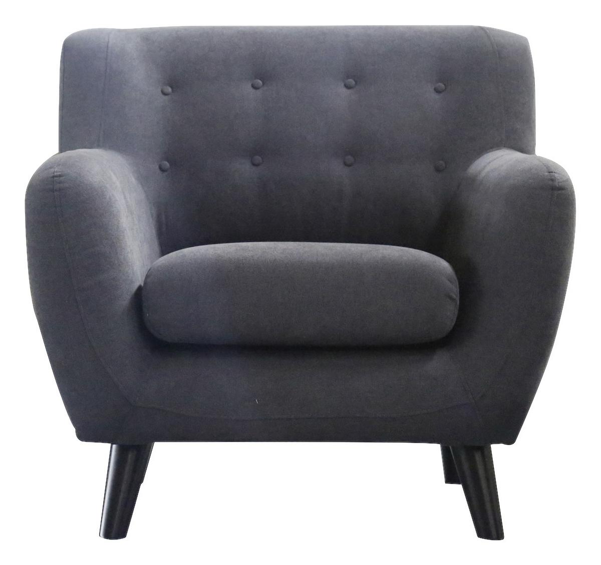 Polstersessel Mit Armlehnen Monaco Webstoff Dunkelgrau - Dunkelgrau/Schwarz, MODERN, Textil (87/82/85cm) - Luca Bessoni