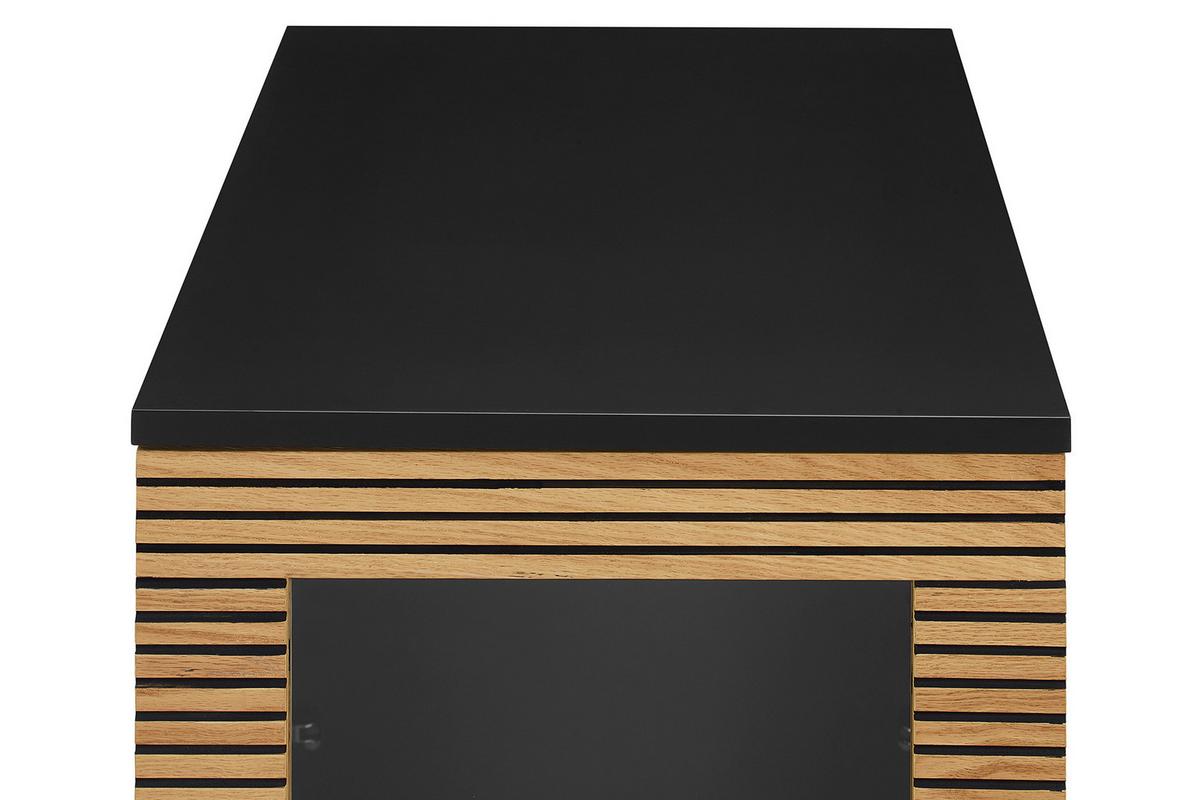 Vitrine Schwarz, Eiche Dekor B: 40cm - Klar/Eichefarben, Design, Glas/Holz (40/179/43cm) - Livetastic