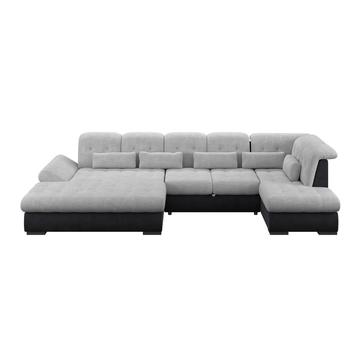 Wohnlandschaft Madera Silberfarben, S: 358x212 cm - Anthrazit/Silberfarben, KONVENTIONELL, Kunststoff/Textil (190/358/212cm)