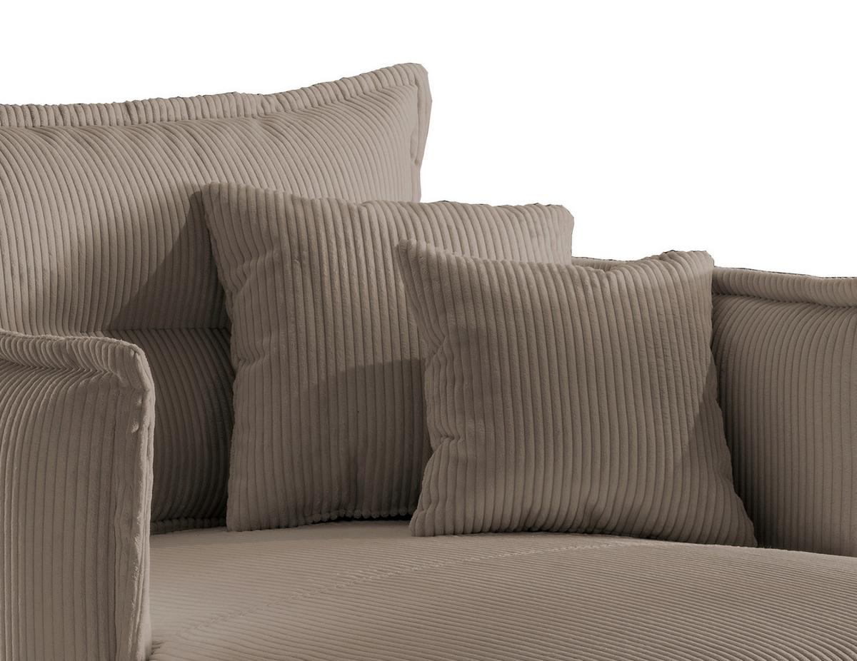 Xxl-sessel Lava Graubraun B: 111 Cm - Graubraun/Schwarz, MODERN, Textil (111/101/167cm) - Livetastic