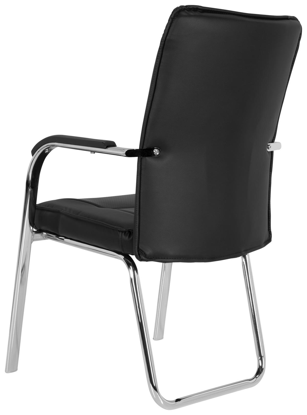 Besucherstuhl Banda V Schwarz - Chromfarben/Schwarz, MODERN, Textil/Metall (55/94/44cm) - MID.YOU