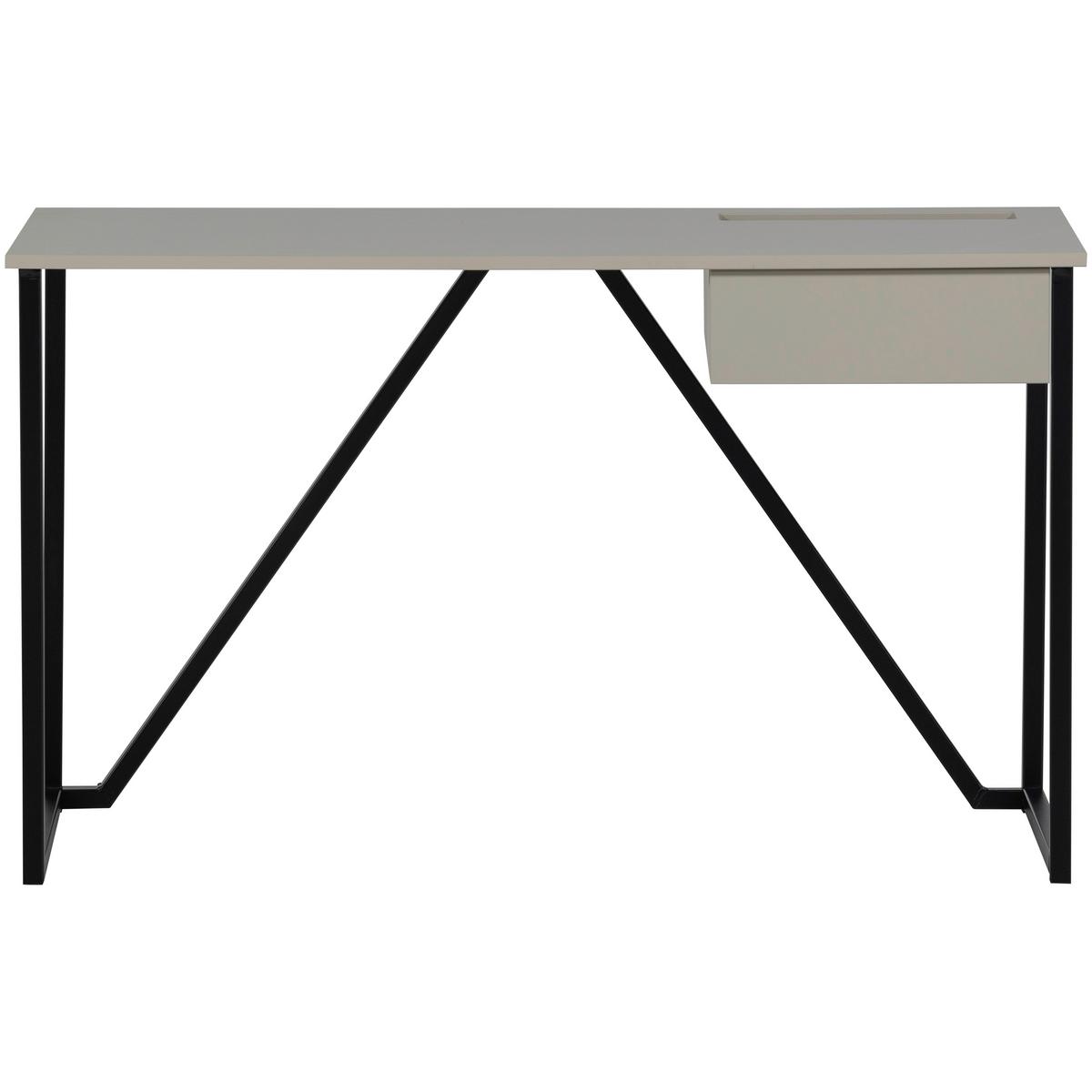 Schreibtisch New Julius Grau B: 126 cm - Schwarz/Grau, MODERN, Holz/Metall (126/53/75cm) - Livetastic